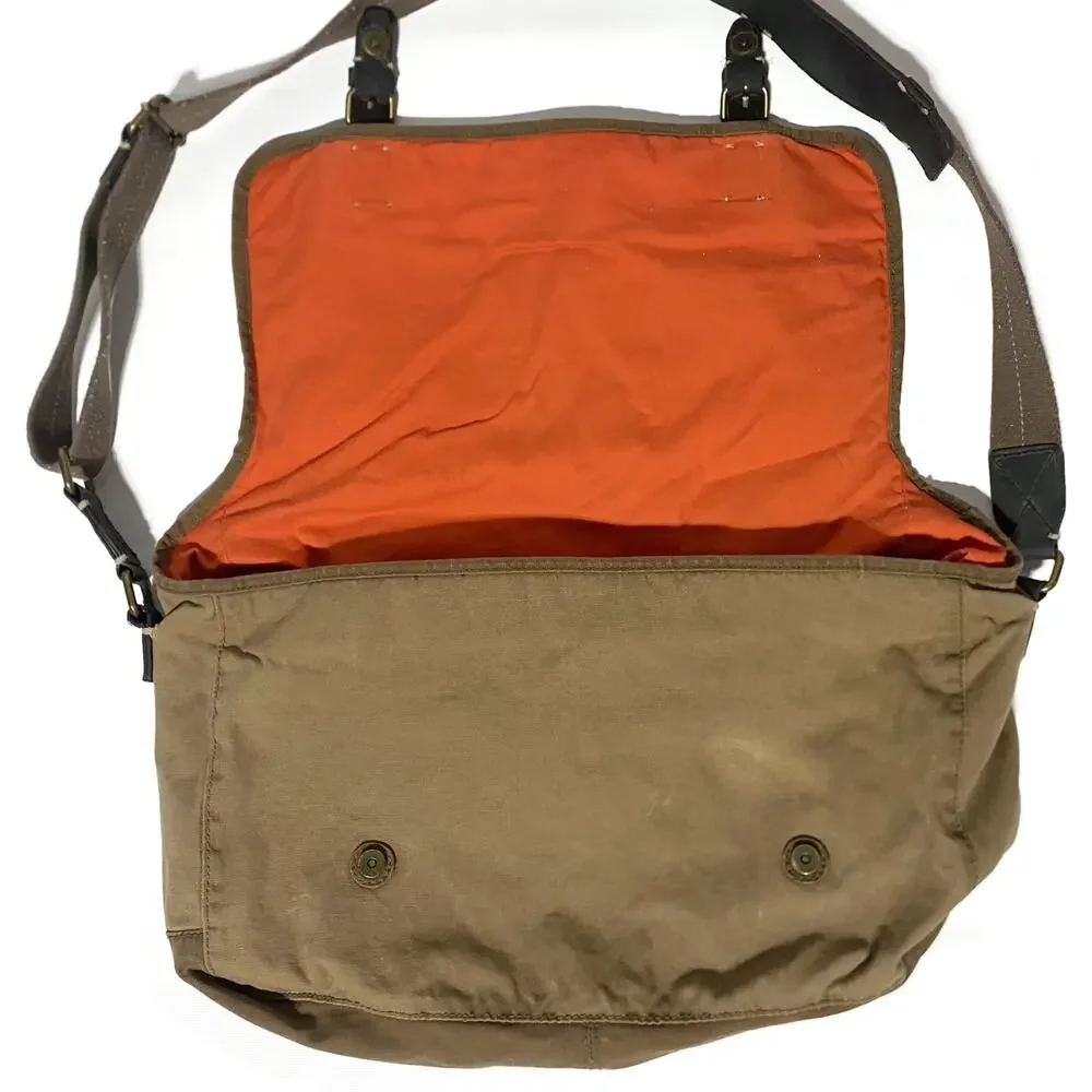 J Crew Broken In Canvas Messenger Bag Distressed Brown With Leather Trim